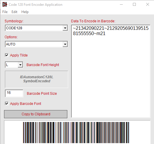 bps file for code 128 barcode symbology for acrobat dc